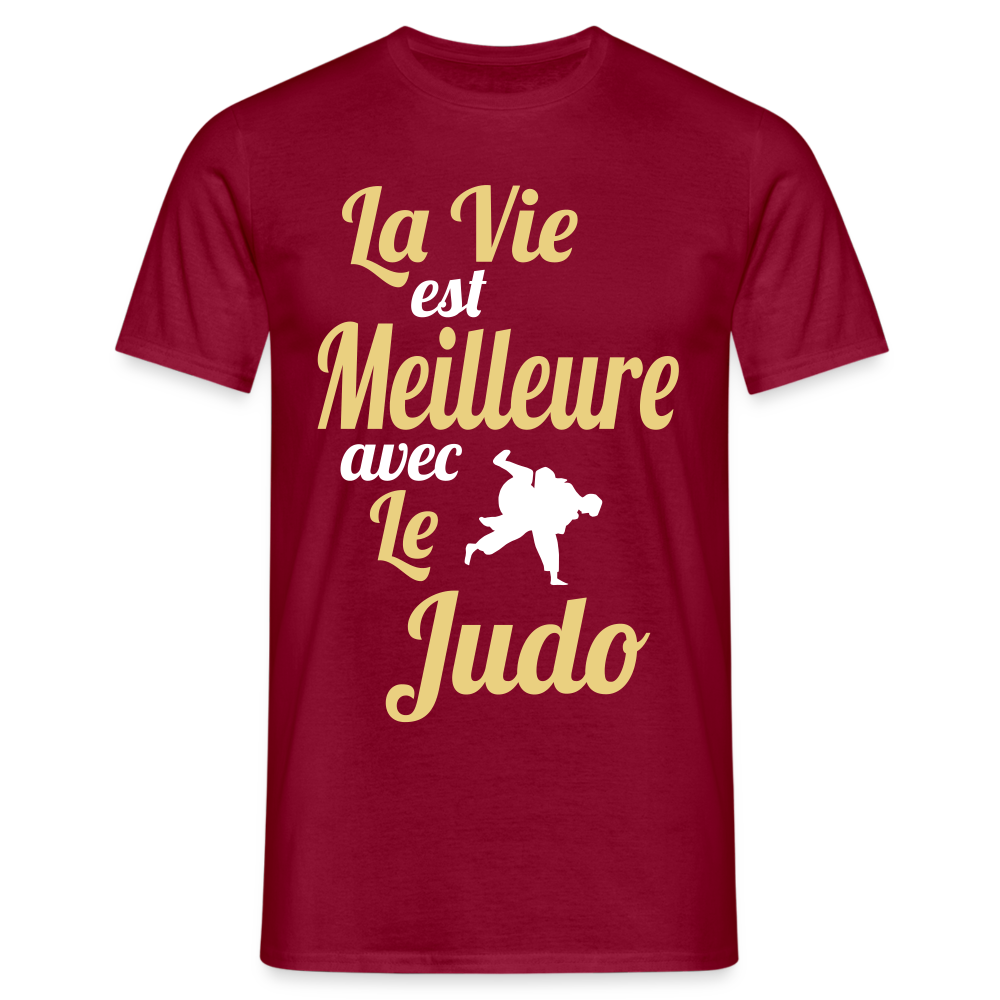 T-shirt Homme - La vie est meilleure avec le Judo - rouge brique