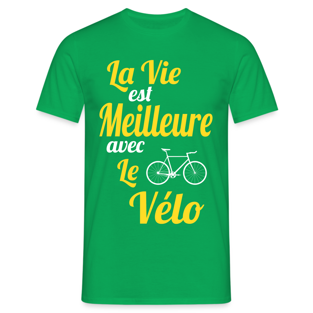 T-shirt Homme -  La vie est meilleure avec le Vélo - vert