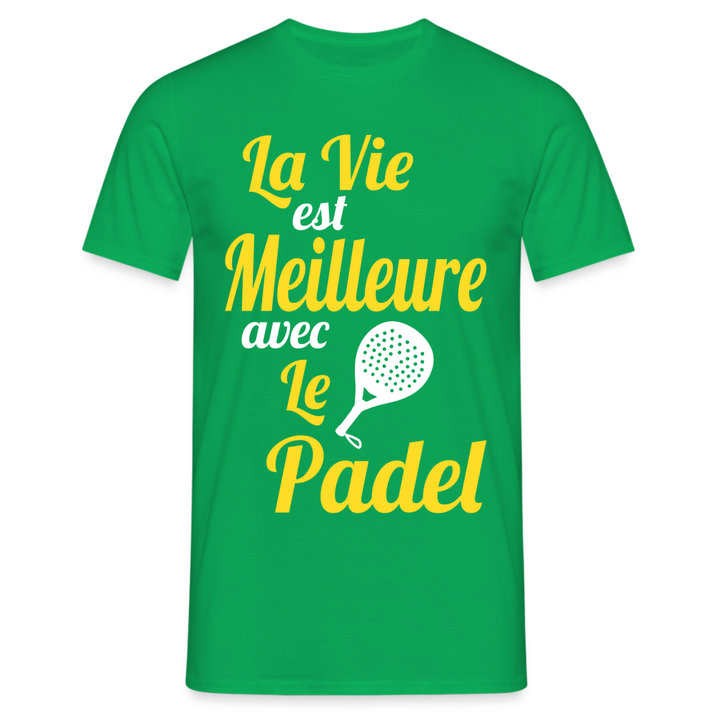 T-shirt Homme - La vie est meilleure avec le Padel - vert