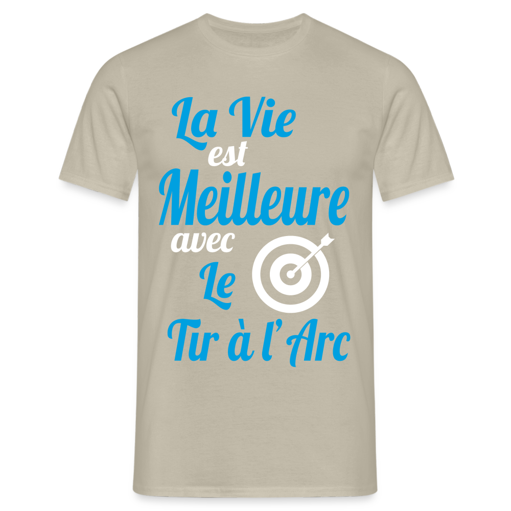 T-shirt Homme - La vie est meilleure avec le Tir à l'arc - beige sable