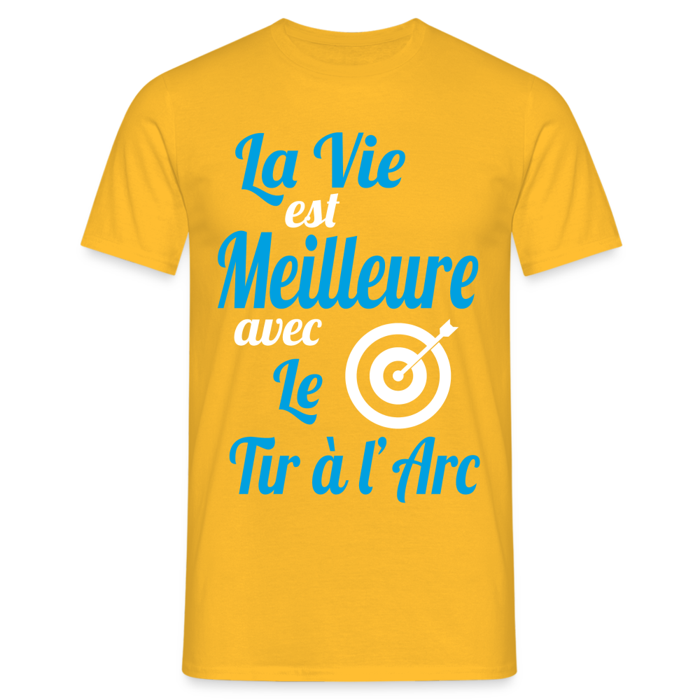 T-shirt Homme - La vie est meilleure avec le Tir à l'arc - jaune