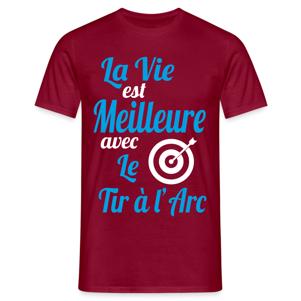 T-shirt Homme - La vie est meilleure avec le Tir à l'arc - rouge brique