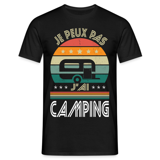 T-shirt Homme - Je peux pas j'ai Camping - noir