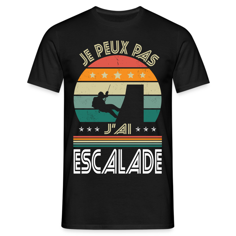 T-shirt Homme - Je peux pas j'ai Escalade - noir