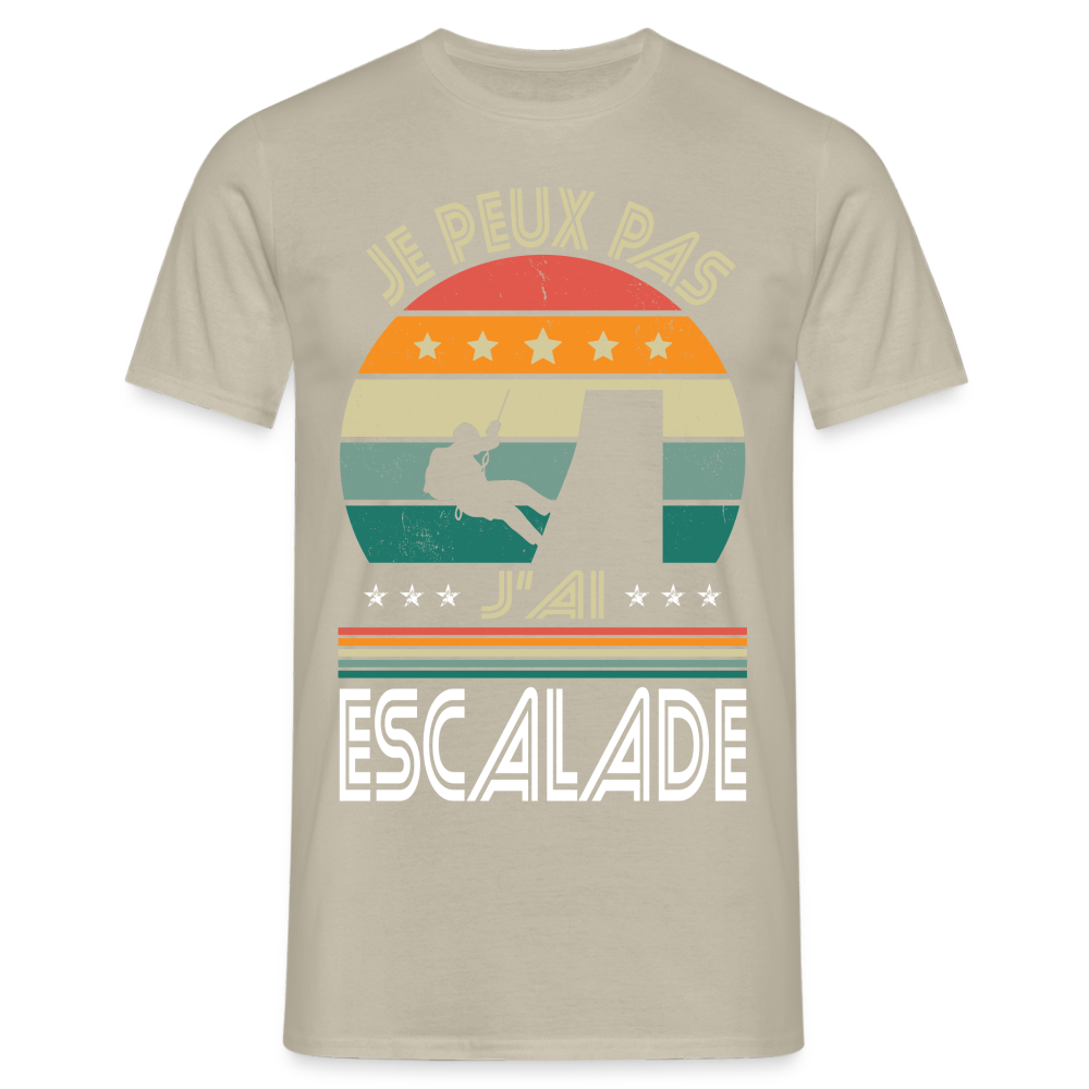 T-shirt Homme - Je peux pas j'ai Escalade - beige sable