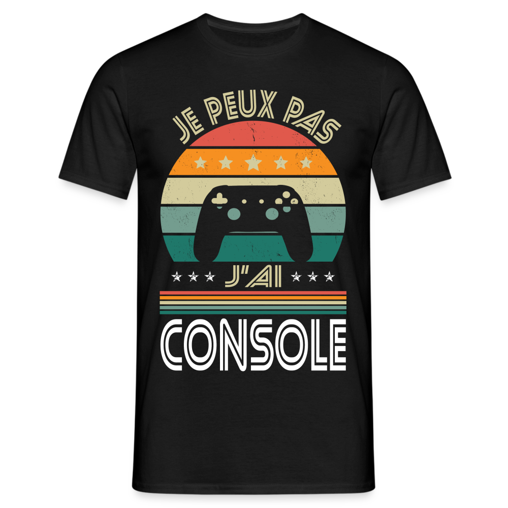 T-shirt Homme - Je peux pas j'ai Console - noir