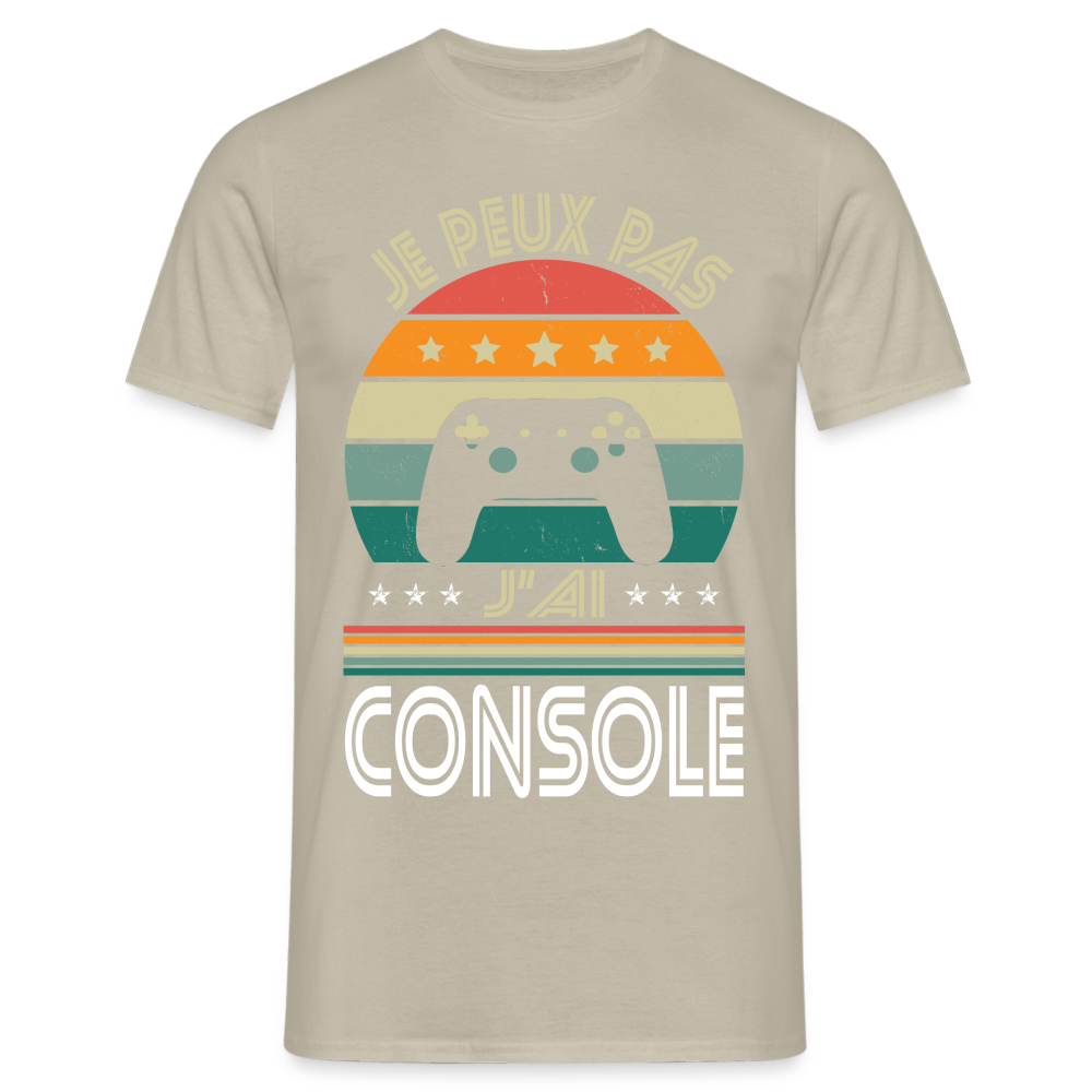 T-shirt Homme - Je peux pas j'ai Console - beige sable