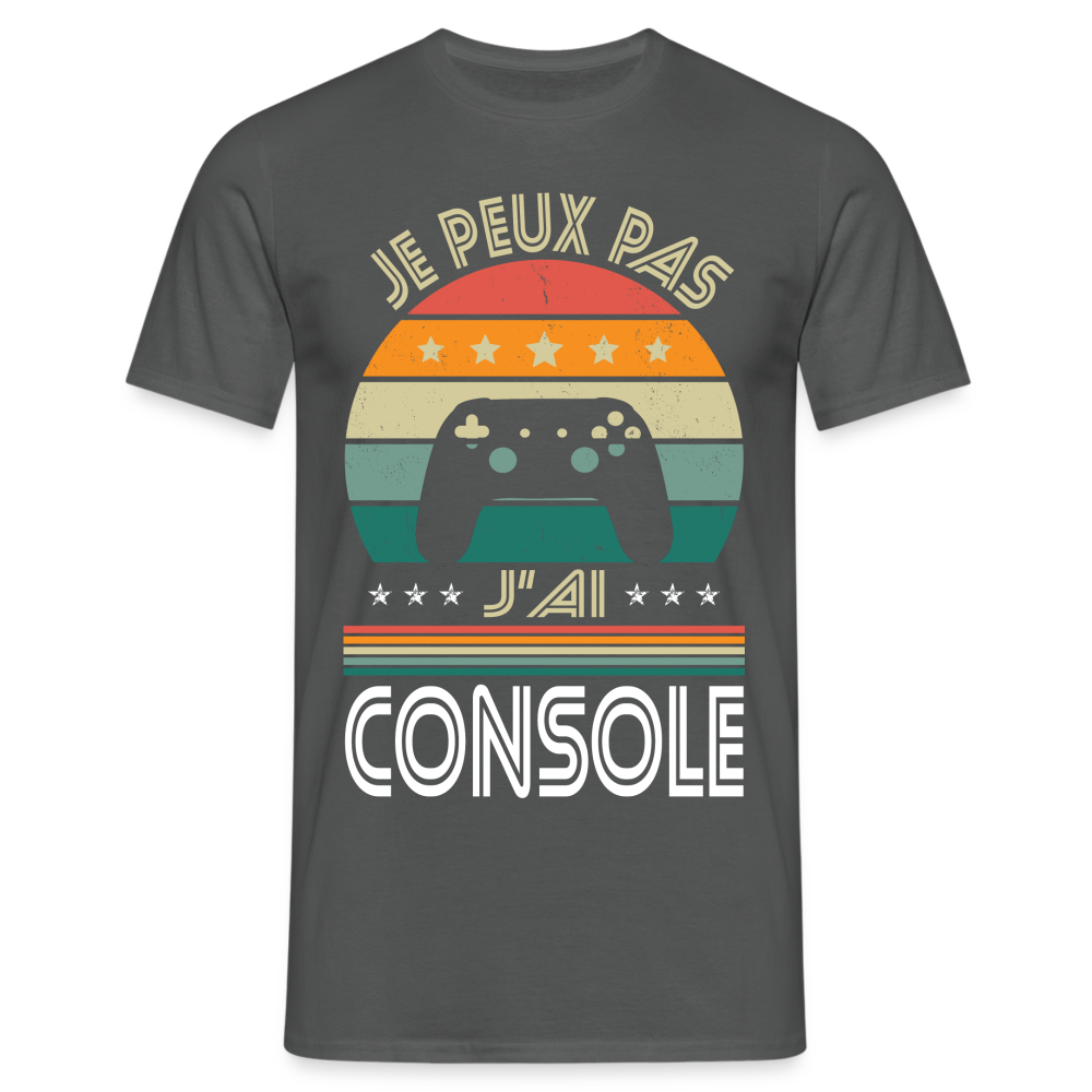 T-shirt Homme - Je peux pas j'ai Console - charbon