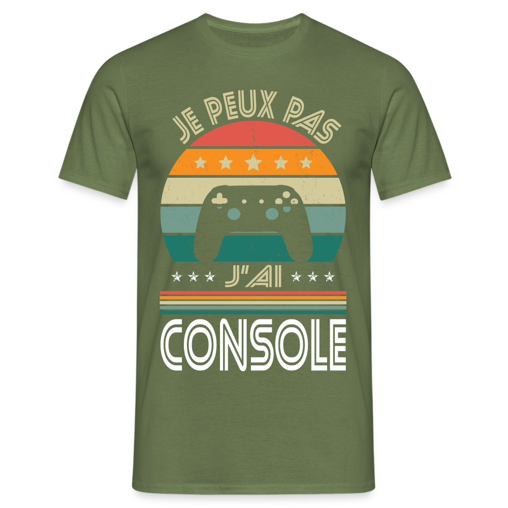 T-shirt Homme - Je peux pas j'ai Console - vert militaire