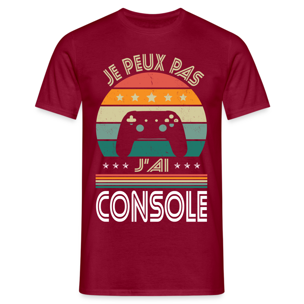 T-shirt Homme - Je peux pas j'ai Console - rouge brique