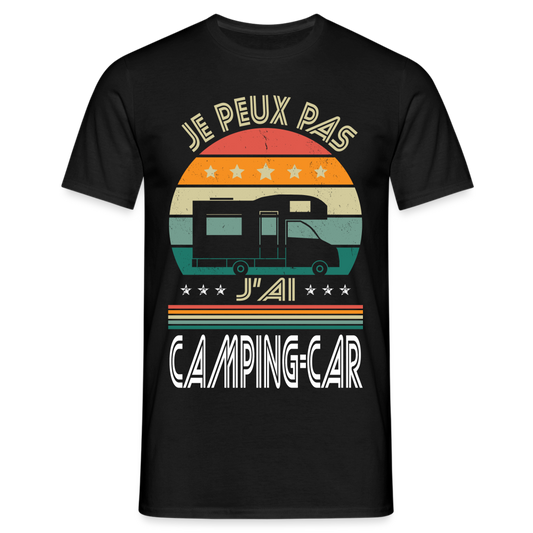 T-shirt Homme - Je peux pas j'ai Camping-car - noir