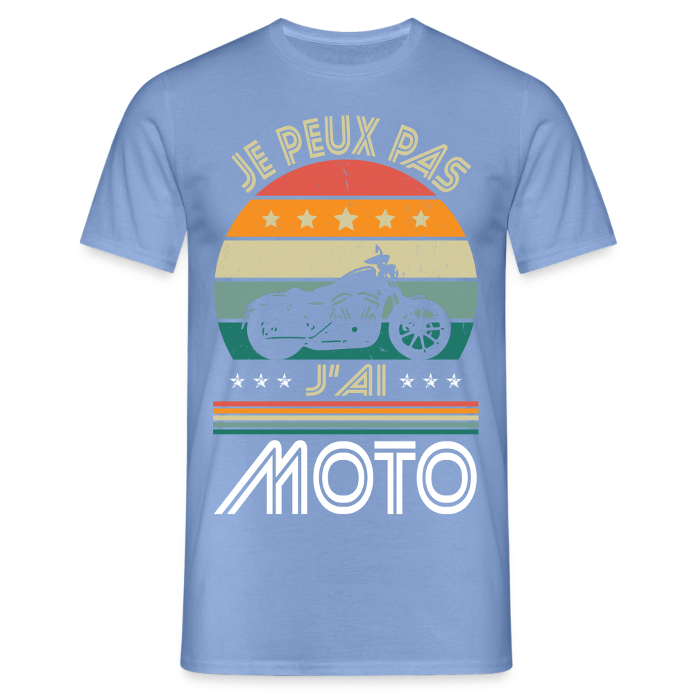 T-shirt Homme - Je peux pas j'ai Moto - carolina blue