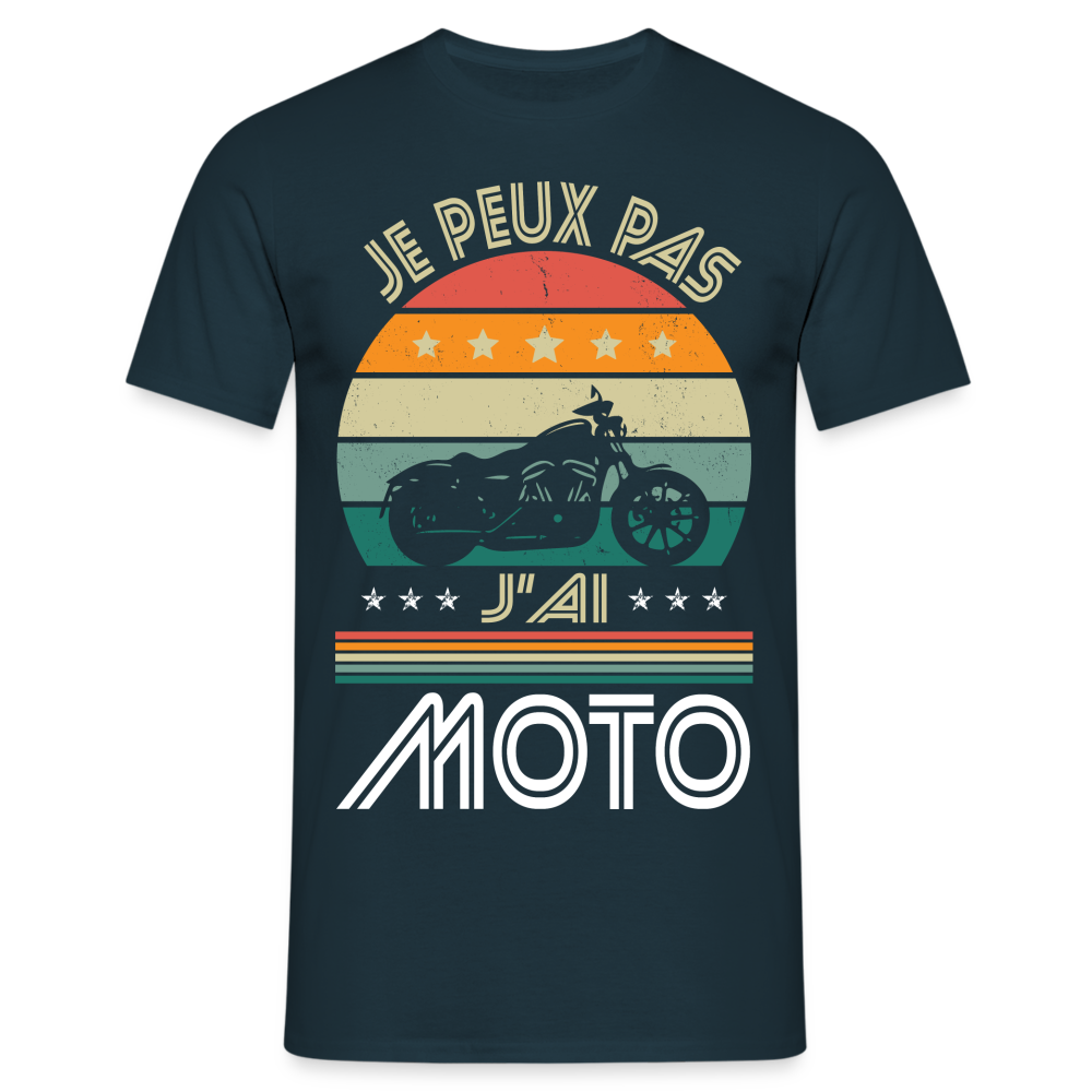 T-shirt Homme - Je peux pas j'ai Moto - marine