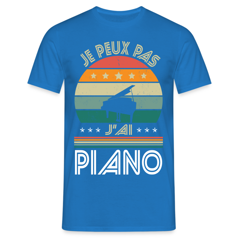 T-shirt Homme - Je peux pas j'ai Piano - bleu royal