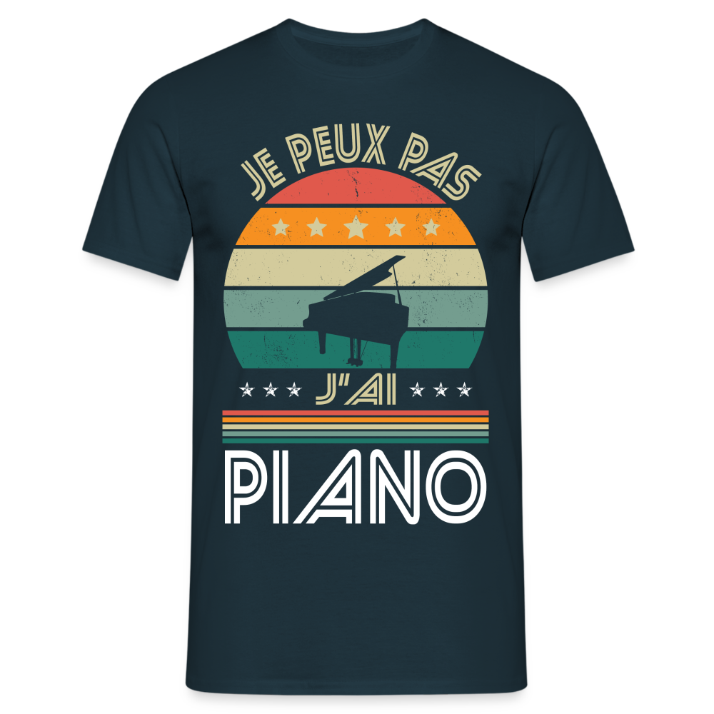 T-shirt Homme - Je peux pas j'ai Piano - marine