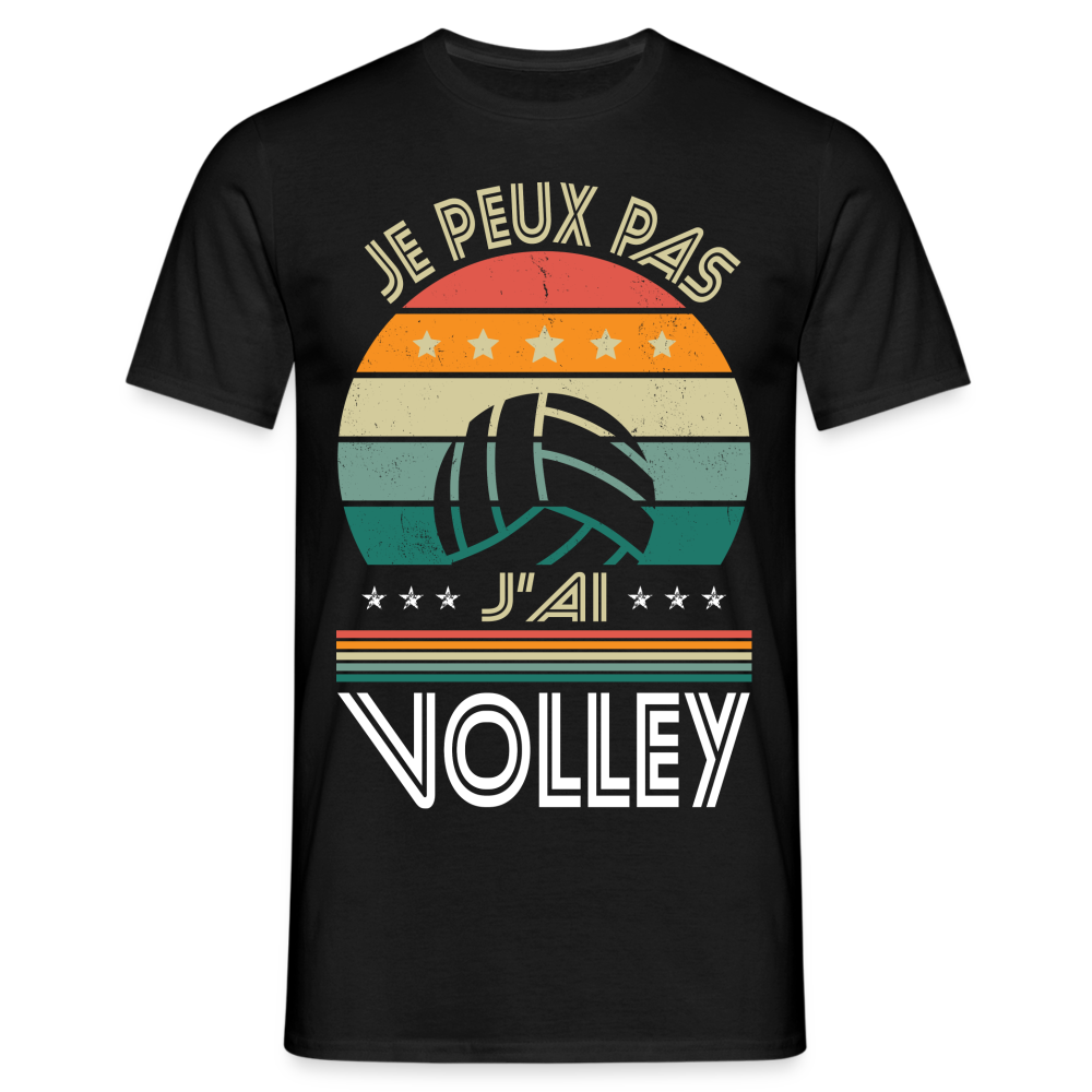 T-shirt Homme - Je peux pas j'ai Volley - noir