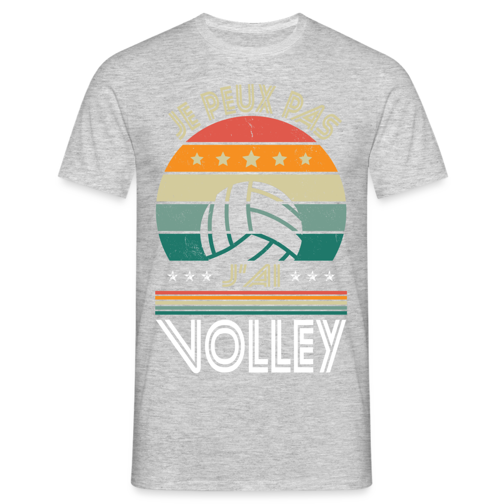 T-shirt Homme - Je peux pas j'ai Volley - gris chiné