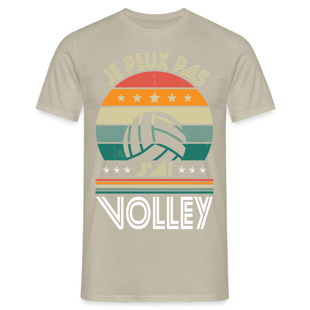 T-shirt Homme - Je peux pas j'ai Volley - beige sable