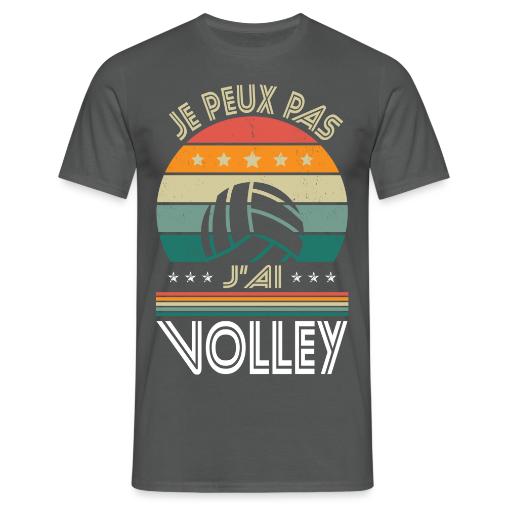 T-shirt Homme - Je peux pas j'ai Volley - charbon