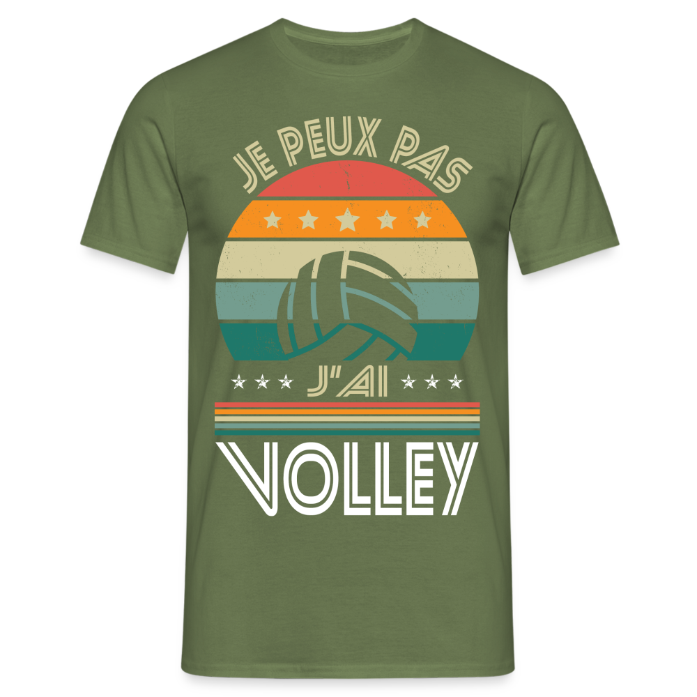 T-shirt Homme - Je peux pas j'ai Volley - vert militaire