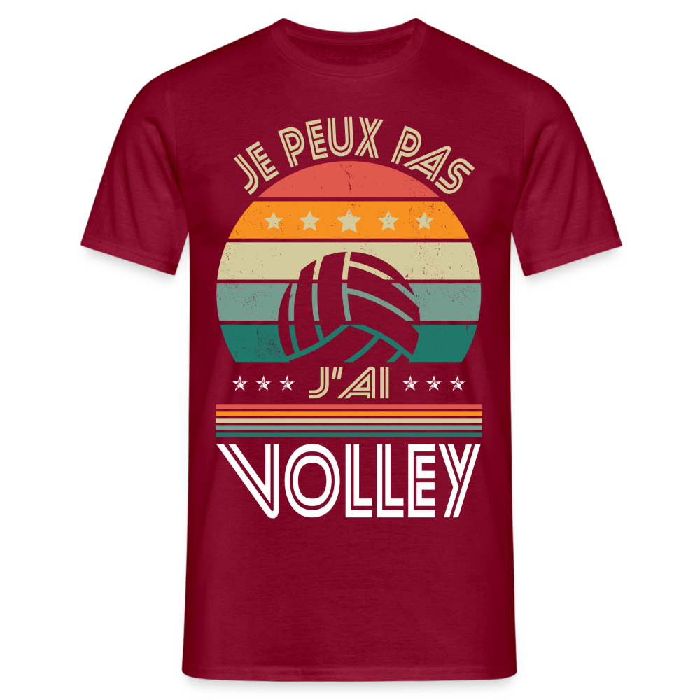 T-shirt Homme - Je peux pas j'ai Volley - rouge brique