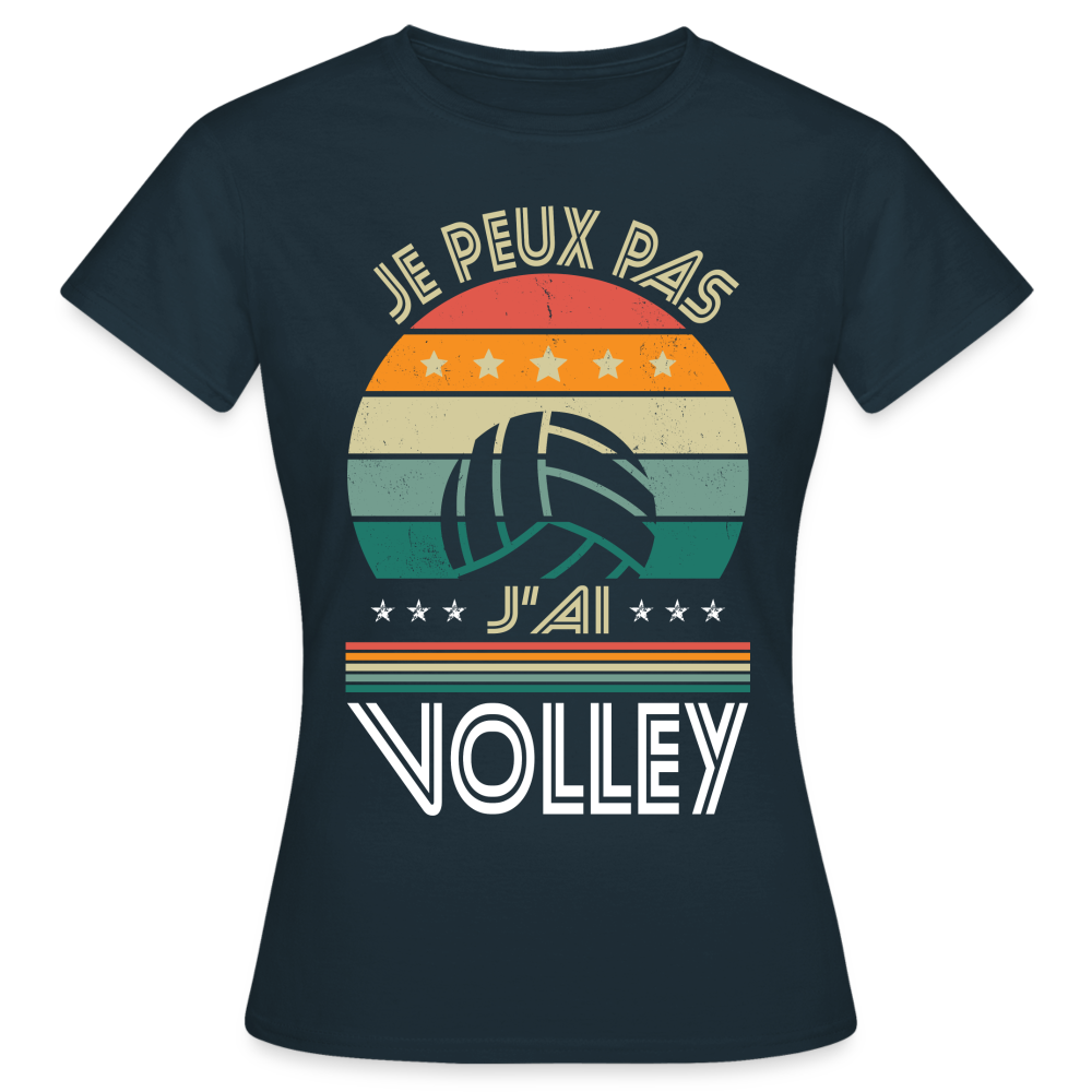 T-shirt Femme - Je peux pas j'ai Volley - marine