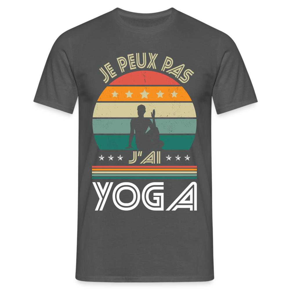 T-shirt Homme - Je peux pas j'ai Yoga - charbon