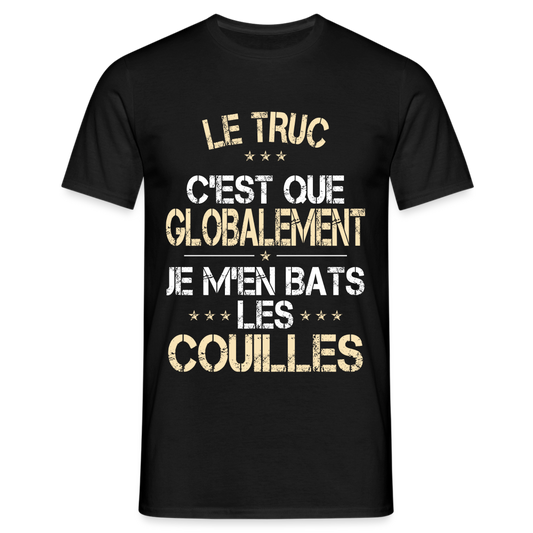 T-shirt Homme - Je m'en bats les couilles - noir