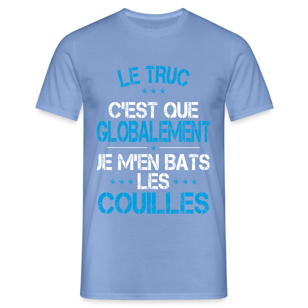 T-shirt Homme - Je m'en bats les couilles - carolina blue