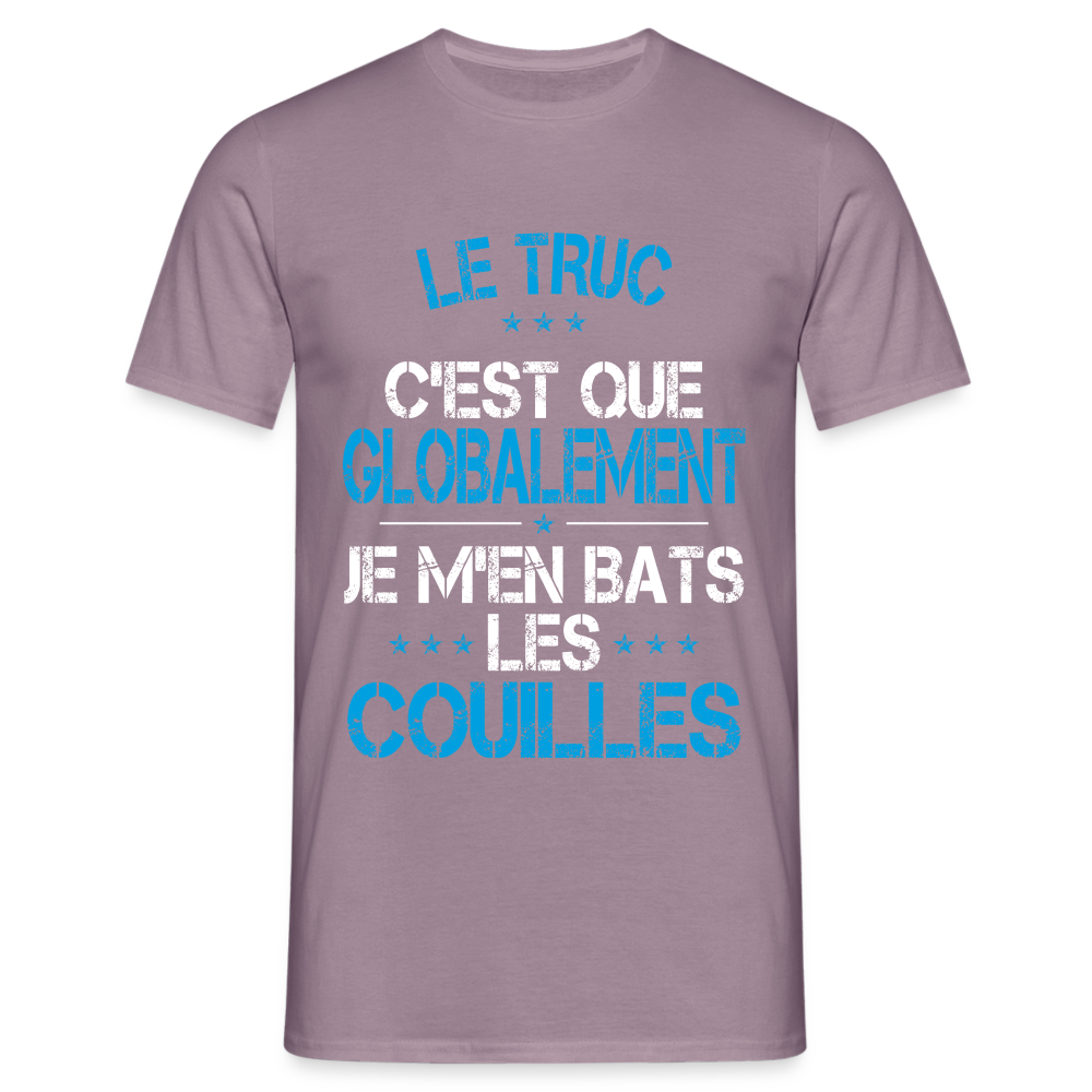 T-shirt Homme - Je m'en bats les couilles - mauve gris 