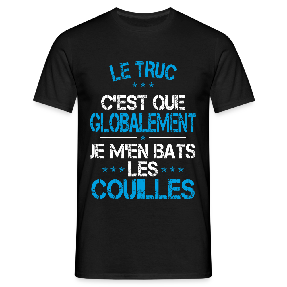 T-shirt Homme - Je m'en bats les couilles - noir