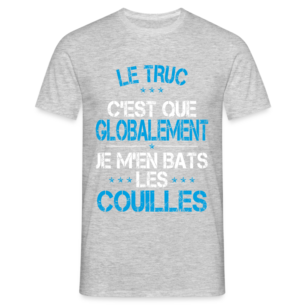 T-shirt Homme - Je m'en bats les couilles - gris chiné