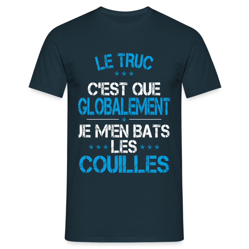 T-shirt Homme - Je m'en bats les couilles - marine