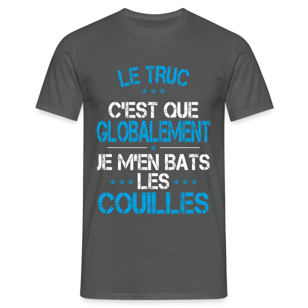 T-shirt Homme - Je m'en bats les couilles - charbon