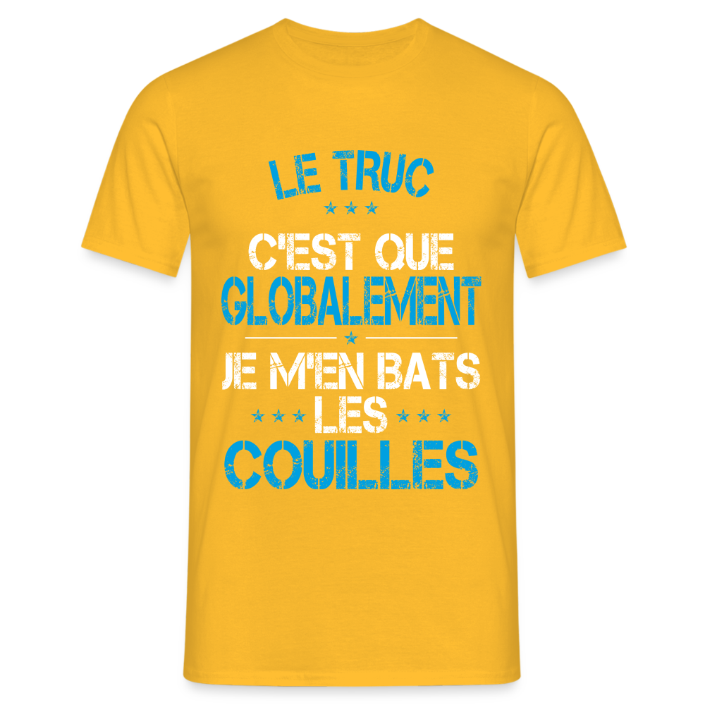 T-shirt Homme - Je m'en bats les couilles - jaune