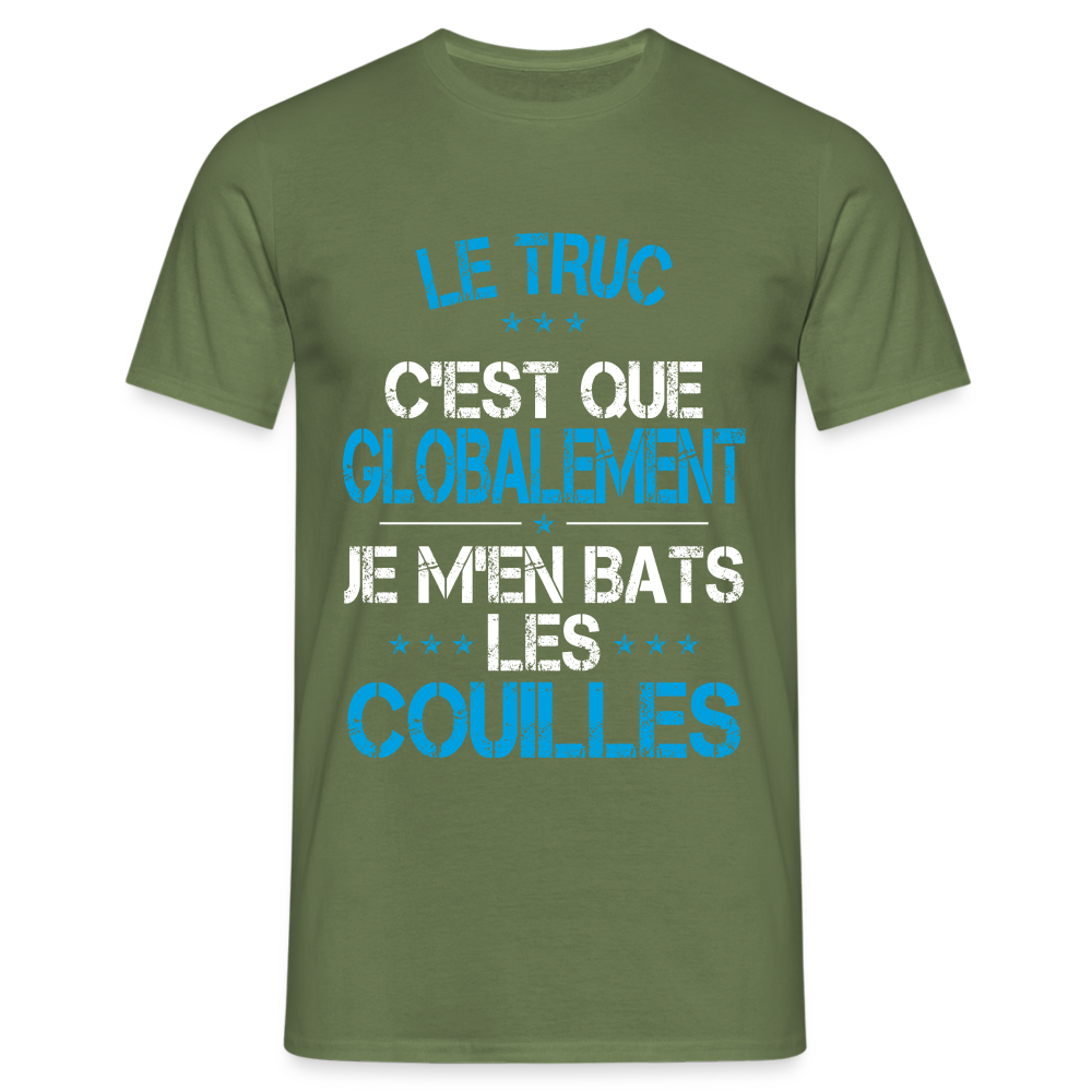 T-shirt Homme - Je m'en bats les couilles - vert militaire