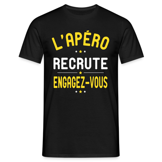 T-shirt Homme - L'apéro recrute - noir