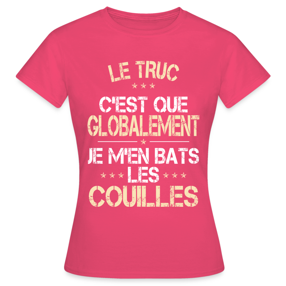 T-shirt Femme - Je m'en bats les couilles - rose azalée