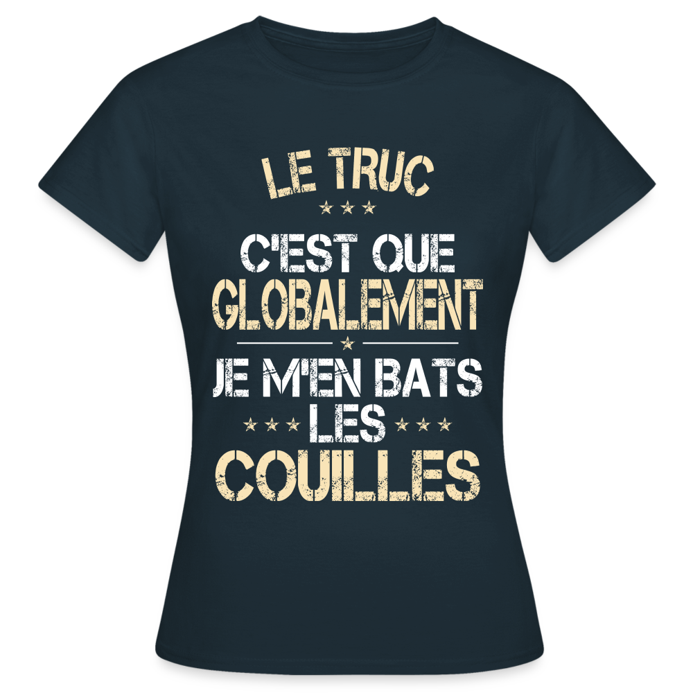 T-shirt Femme - Je m'en bats les couilles - marine