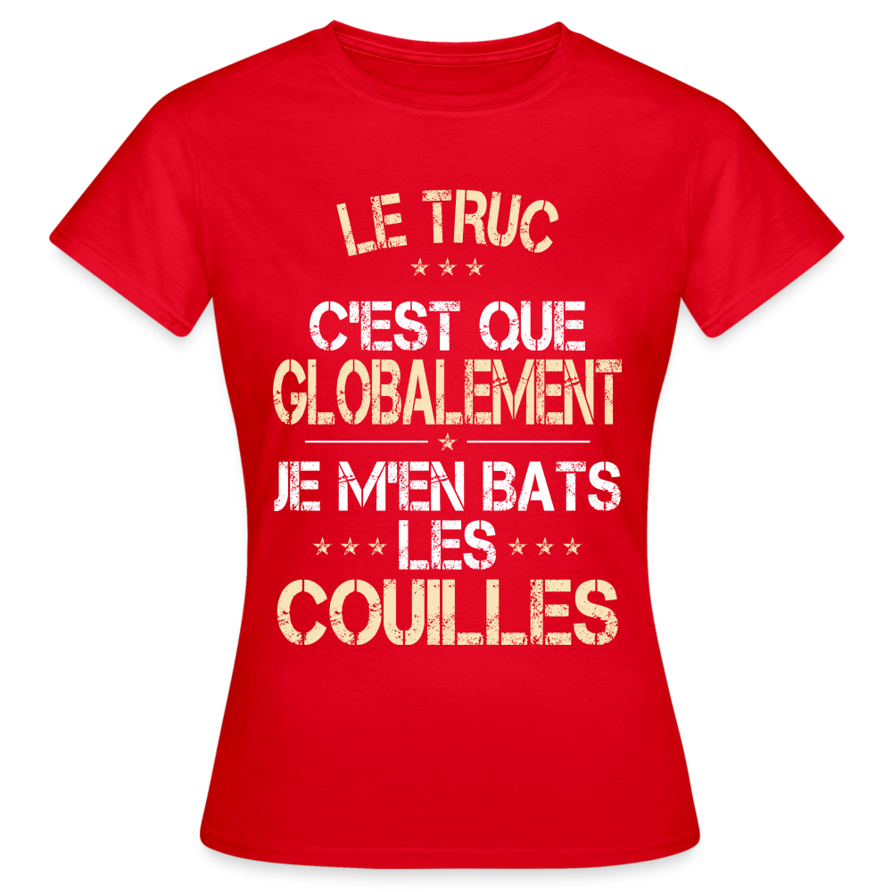 T-shirt Femme - Je m'en bats les couilles - rouge