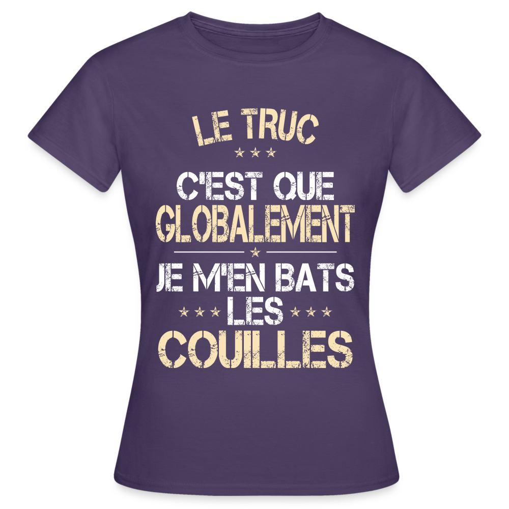 T-shirt Femme - Je m'en bats les couilles - violet foncé