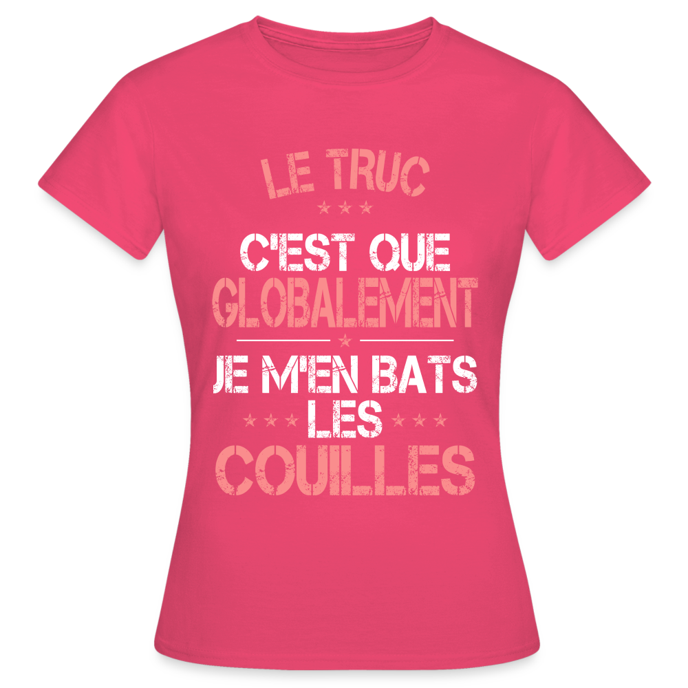 T-shirt Femme - Je m'en bats les couilles - rose azalée