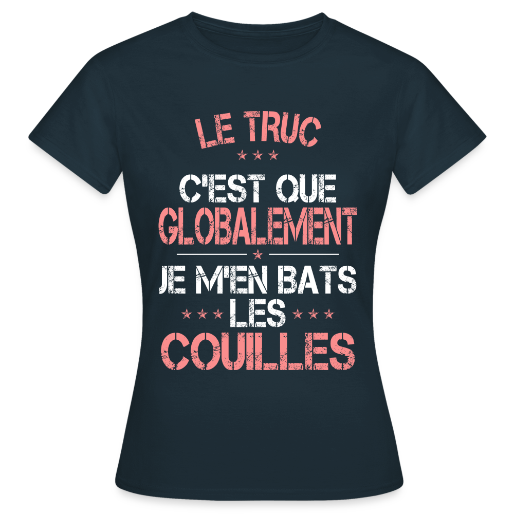 T-shirt Femme - Je m'en bats les couilles - marine