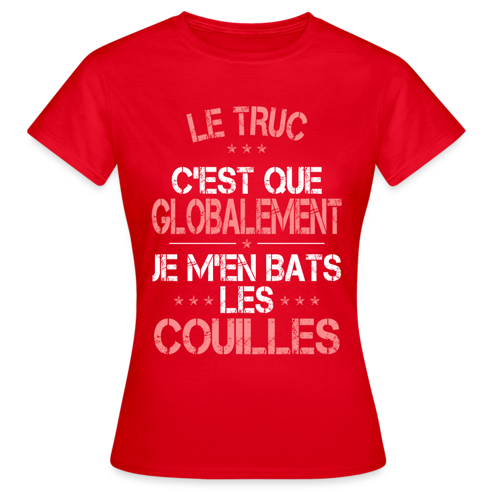 T-shirt Femme - Je m'en bats les couilles - rouge