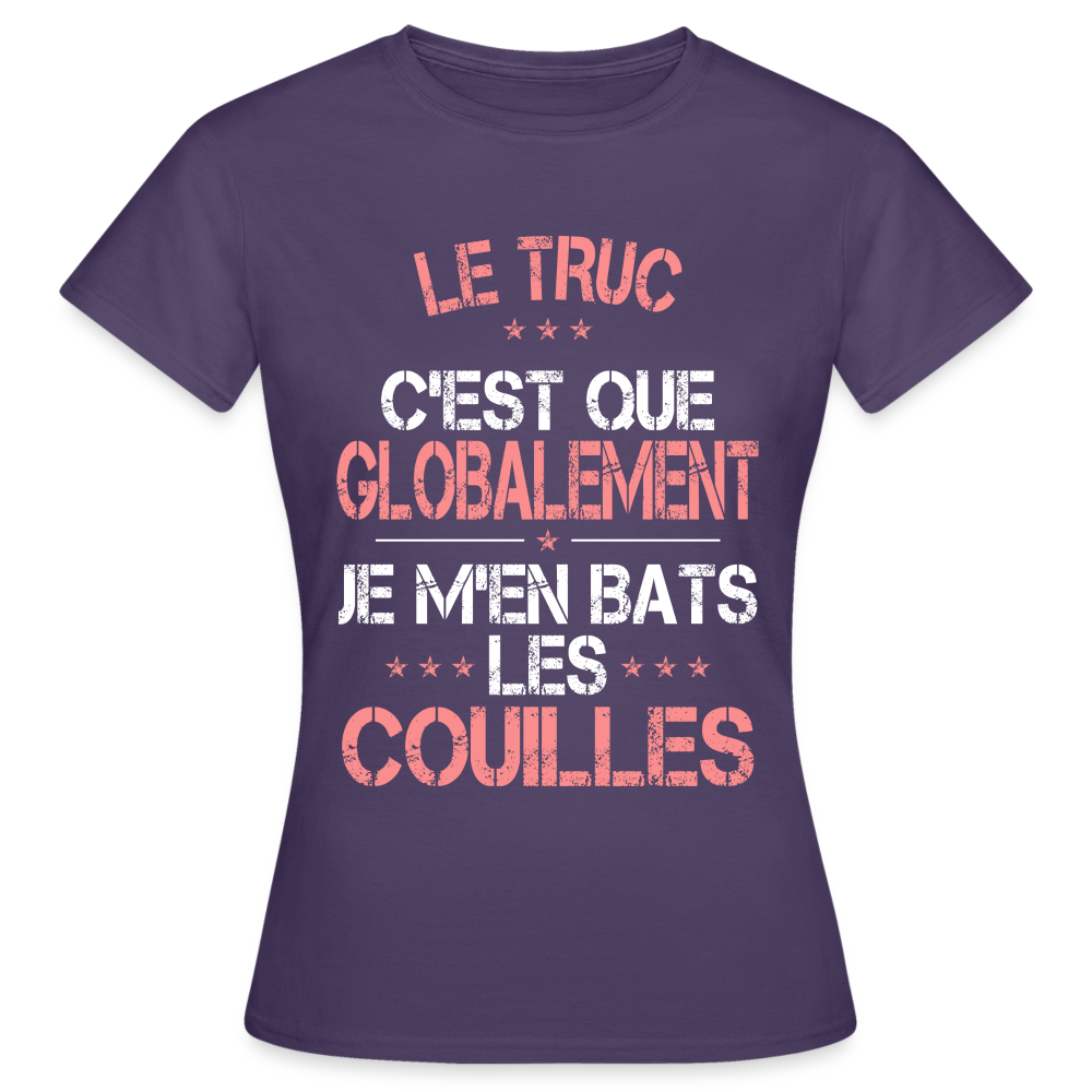 T-shirt Femme - Je m'en bats les couilles - violet foncé