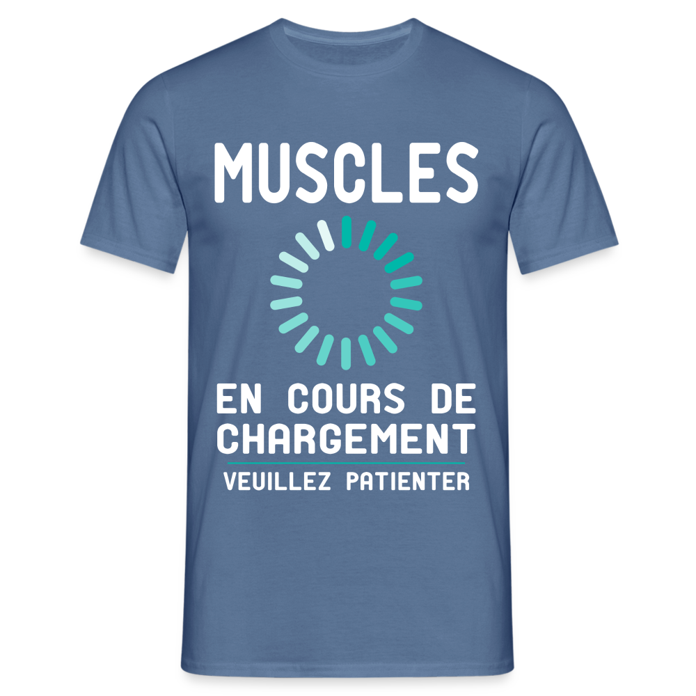 T-shirt Homme - Muscles en cours de chargement - bleu pigeon 