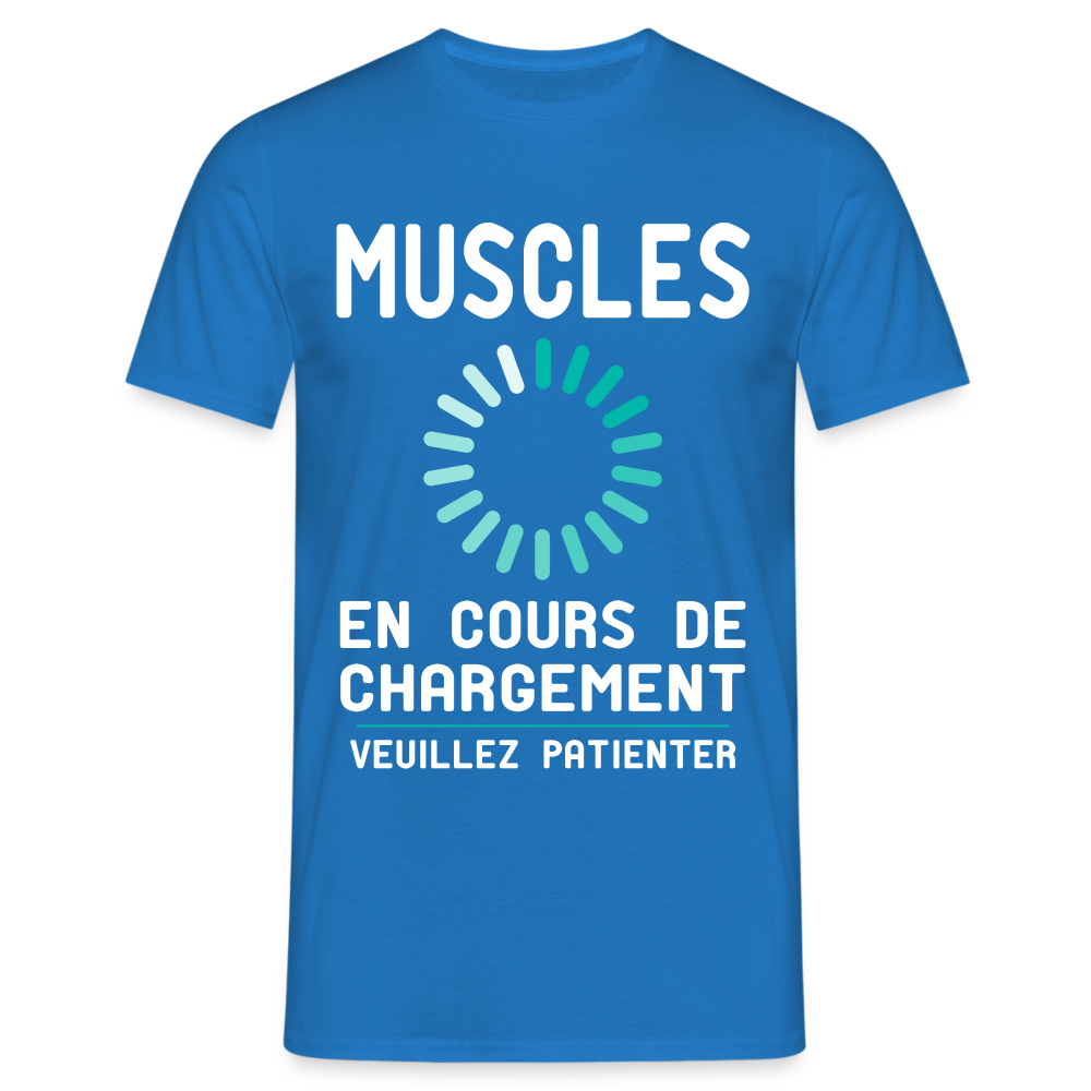 T-shirt Homme - Muscles en cours de chargement - bleu royal