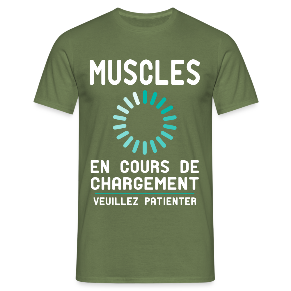 T-shirt Homme - Muscles en cours de chargement - vert militaire