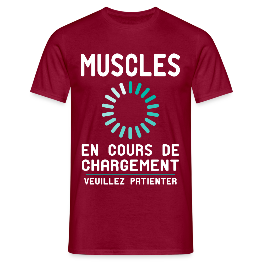 T-shirt Homme - Muscles en cours de chargement - rouge brique