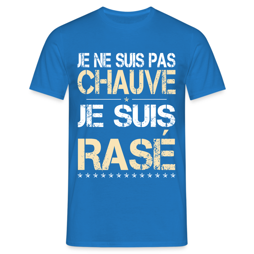 T-shirt Homme -  Je ne suis pas chauve - Cadeau Humour - bleu royal